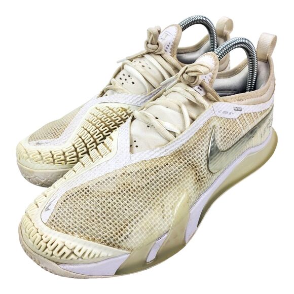NIKE Court REACT VAPOR NXT Womens Size 8.5 White Silver Running CV0742-100 - Picture 1 of 13